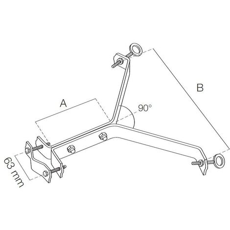 Zanca Staffa da Camino Singola Rinforzata Fissaggio Pali Antenna TV Wifi