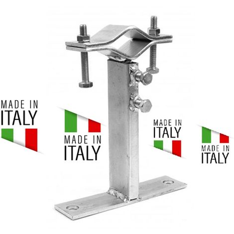 Staffa Zanca Tipo Emilia Fissaggio Antenna Palo Tv Regolabile Da 15 A 25 Cm (Cm 25) 25 CM