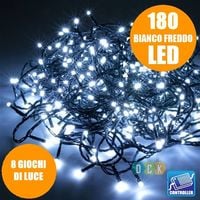 Catena 180 LED BLU Luci di Natale da Interno con 8 Giochi Di Luce -  Lunghezza Totale 10,50 metri