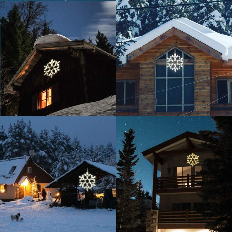 40cm Schneeflocke Neolicht Dekolicht Fenster Tür, Weihnachtsdekoration LED  Beleuchtung Außen Wasserdicht, Dekoleuchte Leuchtstäbe mit 300 LEDs,  kaltweiß
