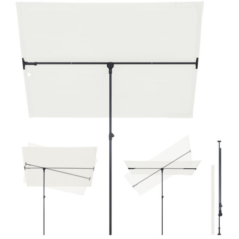 Sekey Sonnenschirm Rechteckig 130x180 cm Sonnenschirm Terrasse Balkonschirm Individuell Verstellbar - Sonnenschutz UV50+, Creme