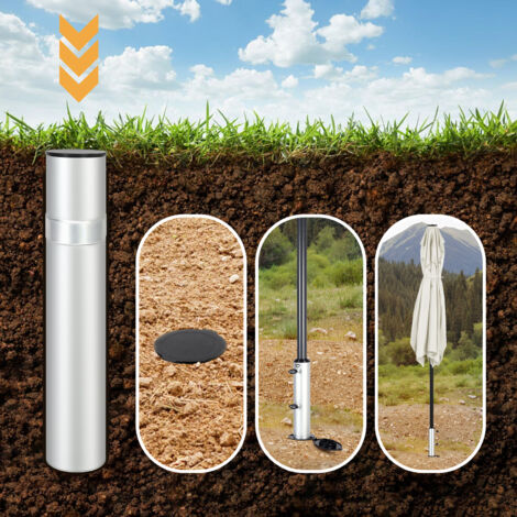 Sekey Schirmhalter Aluminium Sonnenschirmständer für Wäscheständer Gartenschirm Groß, für Stöcke bis Ø 52 mm