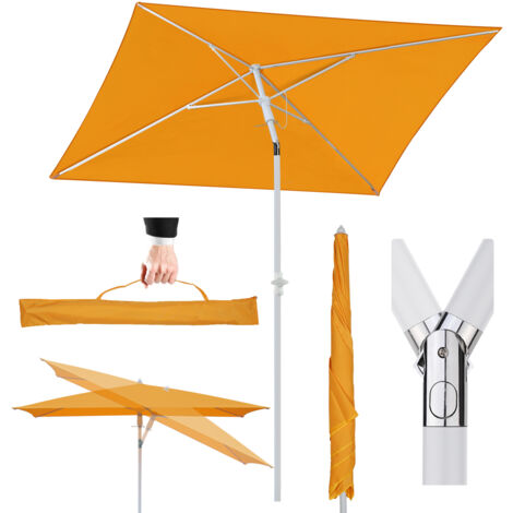 Sekey Sonnenschirm Rechteckig Balkonschirm Terasseschirm mit Schutzhülle, LxB: 180,00x125,00 cm, Sonnenschutz UPF50+, Kippbar, Höhenverstellbar, Orange