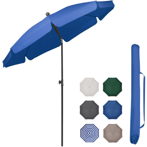 Sekey Sonnenschirm Balkon 180 cm Sonnenschirm mit Schutzhülle - für Balkon Garten & Terrasse - Neigungswinkel und Höhe verstellbar - UV-Schutz bis UPF 50+ Sonnenschutz Strandschirm, Blau