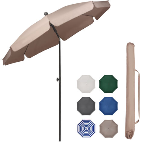 Sekey Sonnenschirm Balkon 180 cm Sonnenschirm mit Schutzhülle - für Balkon Garten & Terrasse - Neigungswinkel und Höhe verstellbar - UV-Schutz bis UPF 50+ Sonnenschutz Strandschirm, Taupe