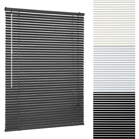 Sekey Alu Jalousie ohne Bohren Klemmfix Jalousette freihängend - 25mm Alu-Lamellen, Schwarz, 60 x 220 cm