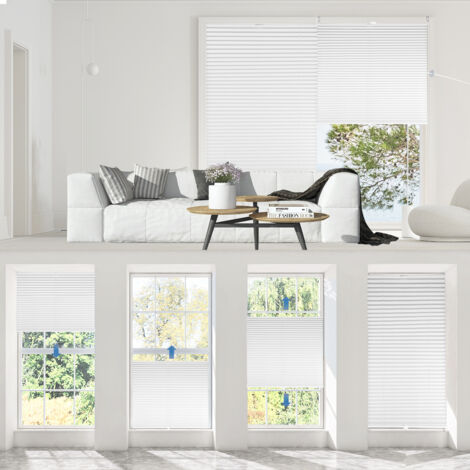Sekey Plissee Verdunkelung ohne Bohren Lichtschutz verspannt Klemmfix Faltenstore 100% Verdunkelung Blickdicht Sonnenschutz, 105 x 130 cm (1/5)