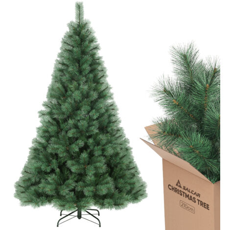 SALCAR Künstlicher Weihnachtsbaum 210 cm, Kiefer Tannenbaum (Ø ca. 122 cm) mit Metallständer, Schnellaufbau-Klappsystem, Christbaum 2,1 m (1/5)
