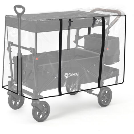 Sekey 110x60x75 cm Regenschutz Transparent für Bollerwagen Faltbar mit Dach (1/5)