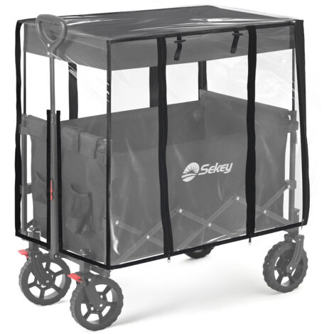 Sekey 75x50x65 cm Regenschutz Transparent für Bollerwagen Faltbar mit Dach (1/5)