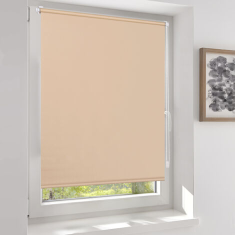 Sekey Verdunklungsrollo ohne Bohren Klemmfix Doppelseitig gleichfarbig Freihängendes Seitenzugrollo effektiver Sonnenschutz und Sichtschutz Rollo Verdunkelung, Braun 90 x 130 cm