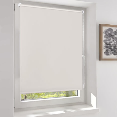Sekey Verdunklungsrollo ohne Bohren Klemmfix Doppelseitig gleichfarbig Freihängendes Seitenzugrollo effektiver Sonnenschutz und Sichtschutz Rollo Verdunkelung, Taupe 90 x 130 cm