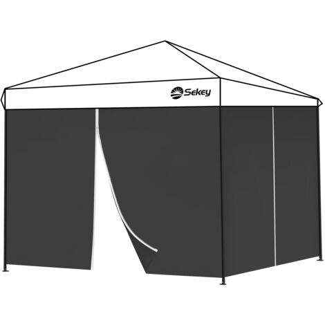 Sekey 2 Seitenteile Seitenwände für Pavillon 3×3m Wasserdicht für Festzelt, Partyzelt, 1Fenster, Navy