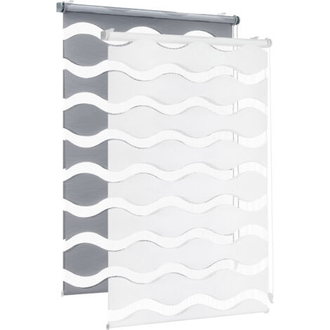 Sekey Doppelrollo Doppelrollo Wellen Duo-Rollo Klemmfix ohne Bohren Doppelrollo Welle Klemmträger, Montage mit oder ohne Bohren möglich für Fenster & Tür Weiß 130x150cm