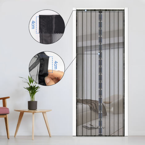 Magnet Fliegengitter Tür – Ohne Bohren, 118 X 204 Cm, Braun, Mit Automatischem Schließsystem