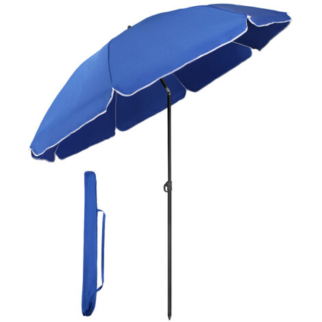 Sekey Rund Sonnenschirm Ø 160 cm, Balkonschirm & Strandschirm, höhen- & neigbar, inkl. Schutzhülle (1/5)