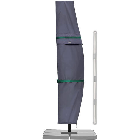 Sekey Schutzhülle für Ampelschirm 300cm, Abdeckhaube mit Belüftungsöffnungen, wasserdicht, Dunkelgrau