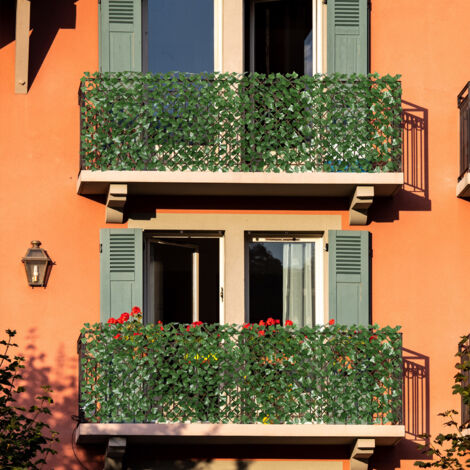 Sekey Balkon Sichtschutz Efeu Weidenmatte mit Kabelbinder, 200 x 100 cm – Ahornblatt erhältlich (1/5)