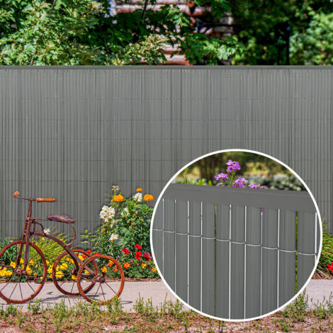 Sekey 5er Set Abdeckprofil für Sichtschutzmatten PVC Sichtschutz Zaun Zaunabdeckung, je 1 m Länge, Grau