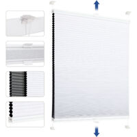 Sekey Wabenplissee ohne Bohren Verdunkelung Rollo 100% verdunkelnd Blickdicht, Klemmfix, Aluminiumschiene, Zweiseitig wählbar in Weiß & Grau, 70 x 120 cm (BxH)