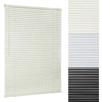 Sekey Alu Jalousie ohne Bohren Klemmfix Jalousette freihängend - 25mm Alu-Lamellen, Creme, 85 x 160 cm