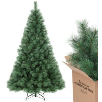 SALCAR Künstlicher Weihnachtsbaum 210 cm, Kiefer Tannenbaum (Ø ca. 122 cm) mit Metallständer, Schnellaufbau-Klappsystem, Christbaum 2,1 m