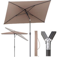 Sekey Sonnenschirm 210 x 140 cm Balkonschirm Rechteckig Sonnenschirm mit Schutzhülle, Taupe
