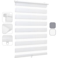Sekey Doppelrollo Duo Rollo Schnurlos Klemmfix ohne Bohren Rollo Faltrollo, ohne Bohren Klemmträger, ohne Kettenzug, sicherer für das Kinderzimmer Weiß 40x100cm