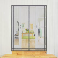 Sekey Insektenschutz-Tür Magnet Fliegengitter Tür Zuschneidbar, 230 x 160 cm / 230 x 150 cm / 230 x 140 cm / 220 x 160 cm / 220 x 150 cm / 220 x 140 cm, Grau