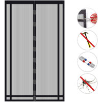 Sekey Insektenschutz Fliegengitter Moskitonetztür Zuschneidbar Türvorhang für Tür 220x100cm, 220x90cm, 220x80cm, 210x100cm, 210x90cm, 210x80cm, Schwarz