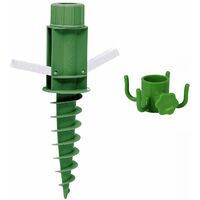 Sekey Sonnenschirmhalter Bodendübel Einschraubhülse mit Griffen klappbare Inkl. Aufhängehaken, Sonnenschirmständer für Schirmstöcke bis 22-32 mm, Grün