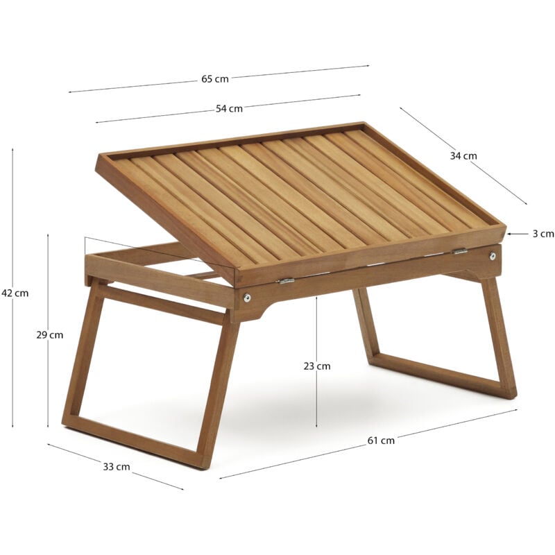Table à manger pliante pour balcon en bois 40x40cm Kave Home
