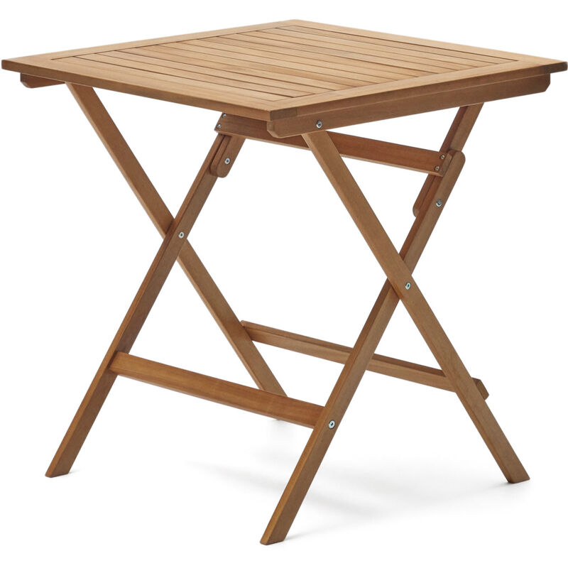 Table de Jardin Pliable Carrée en Bois d'Acacia (60x60 cm) Delawer