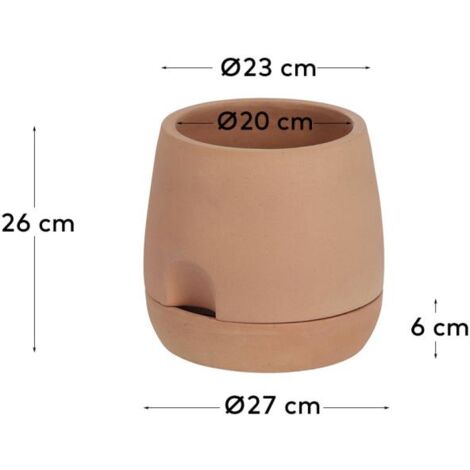 Petit pot avec auto-arrosage Luigina en terre cuite Ø 27 cm