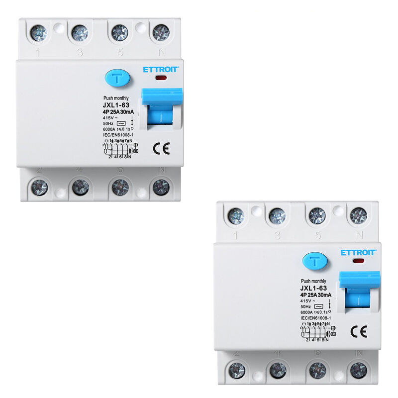 Interruttore Salvavita Differenziale Puro 4P 25A 6kA 30mA 380V 2 pezzi