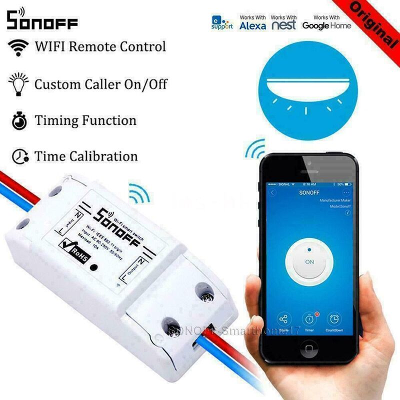 Interruttore smart Switch wifi per controllo remoto luci domotica con Alexa  Google home smartphone SONOFF BASIC R3