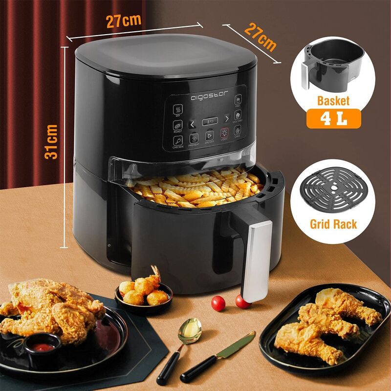 Friggitrice ad Aria Calda Senza Olio Airfryer 4,4 Lt Frigge Cuoce Arrosto  1400W