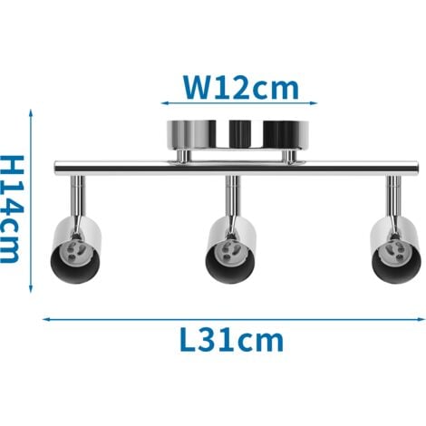 FARETTI DA SOFFITTO ORIENTABILI PLAFONIERA LED CON 3 FARETTI GU10 BASE  LAMPADARIO DA SOFFITTO - ILLUMINAZIONE