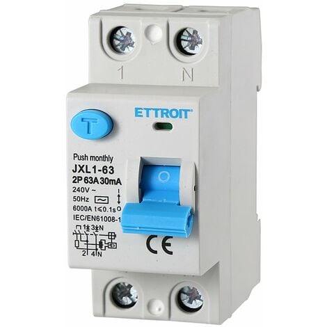 Interruttore magnetotermico differenziale DP60C10/30 1PN 10A 0,03A AC 6KA  2M 30mA - General eletric 608661