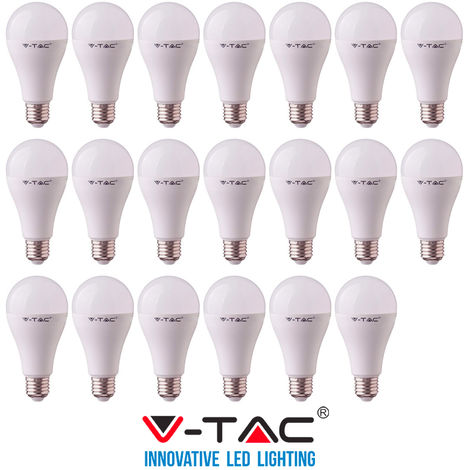 20 LAMPADINE LED V-Tac Bulbo E27 8.5W WATT LAMPADINA LUCE FREDDA