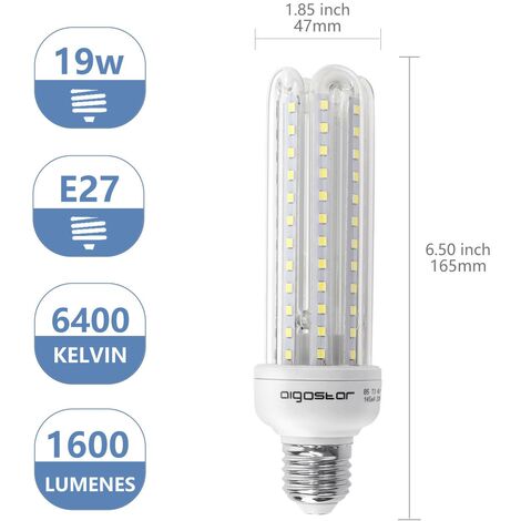 LAMPADE LAMPADINA LED 23W LUCE FREDDA BASSO CONSUMO E27 6400 K 2 PEZZI