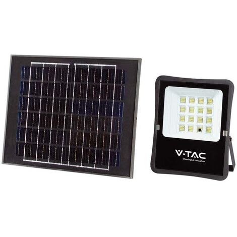 FARO SOLARE A LED CON TELECOMANDO E PANNELLO SOLARE 15W 6400 CREPUSCOLARE