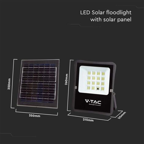 FARO SOLARE A LED CON TELECOMANDO E PANNELLO SOLARE 15W 6400 CREPUSCOLARE