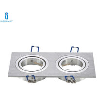 Aigostar PORTA FARETTO ORIENTABILE DA INCASSO 3 POSTI PER GU10 MR16 GU5.3 COB 2 PEZZI 