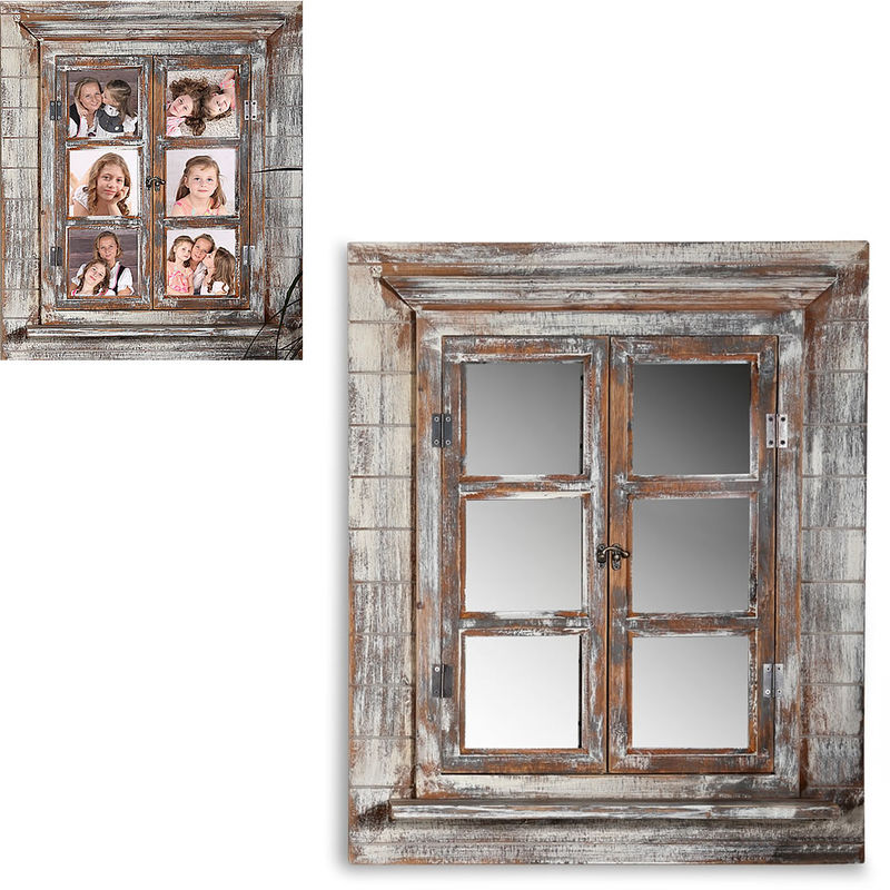 cadre photo volet étagère en bois 64cm, décoration