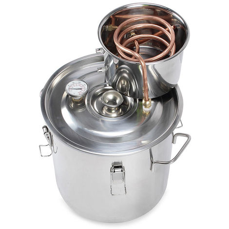 Distillateur alambic - distillateur d'alcool 38l en acier inox - vevor -  13,8 x 13,8 (35 x 35 cm)