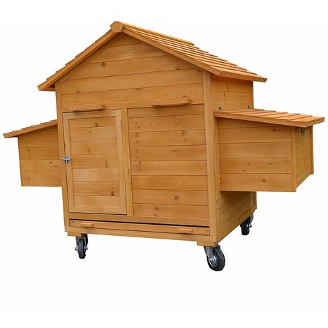 Poulailler enroulable avec 2 nichoirs et rampe d'accès maison à poulets