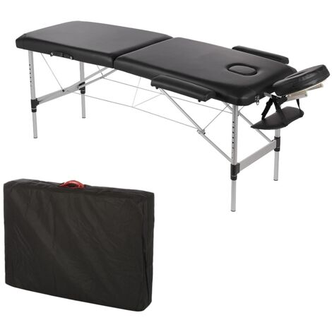 Aluminuim 2 zones, seulement 12,5 KG divan de massage, banc de massage noir