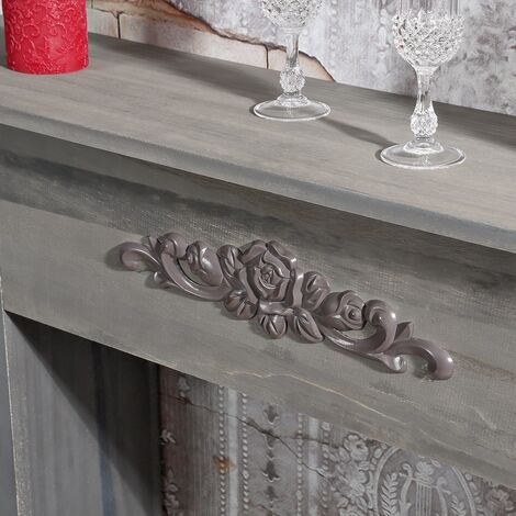 Console manteau de cheminée décorative avec rangements, compartiment