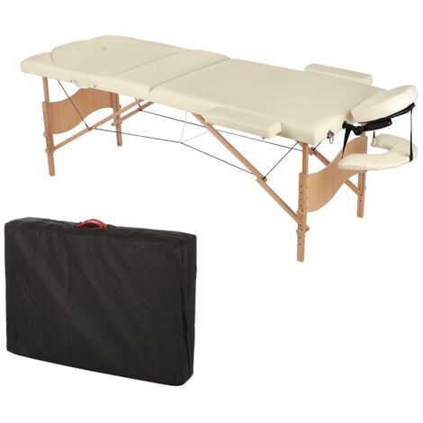 3zones MASSOTHÉRAPIE mocile TABLE LIT beige/créme